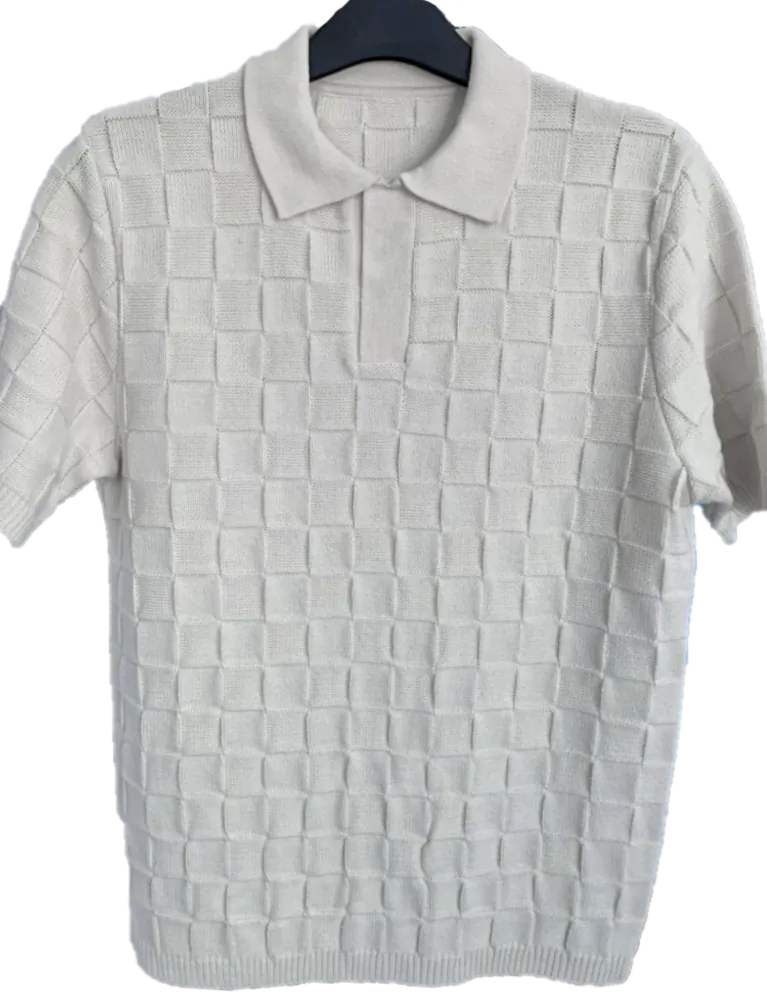 Knitted polo shirt with knitted collar