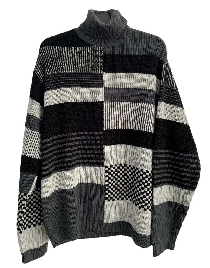 Patterned jacquard knit sweater