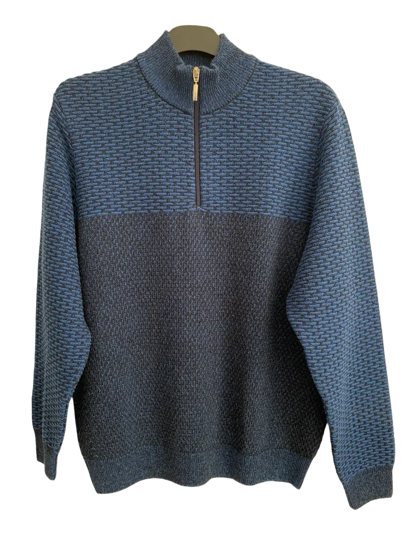 Plain knit sweater in blue