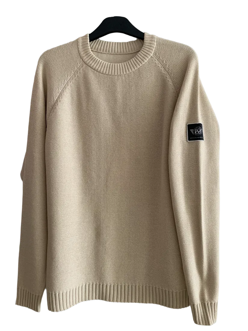 Cream coloured plain knit sweater